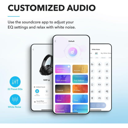 Soundcore by Anker Q20i Hybrid Active Noise Cancelling Headphones Wireless Over-Ear Bluetooth Black