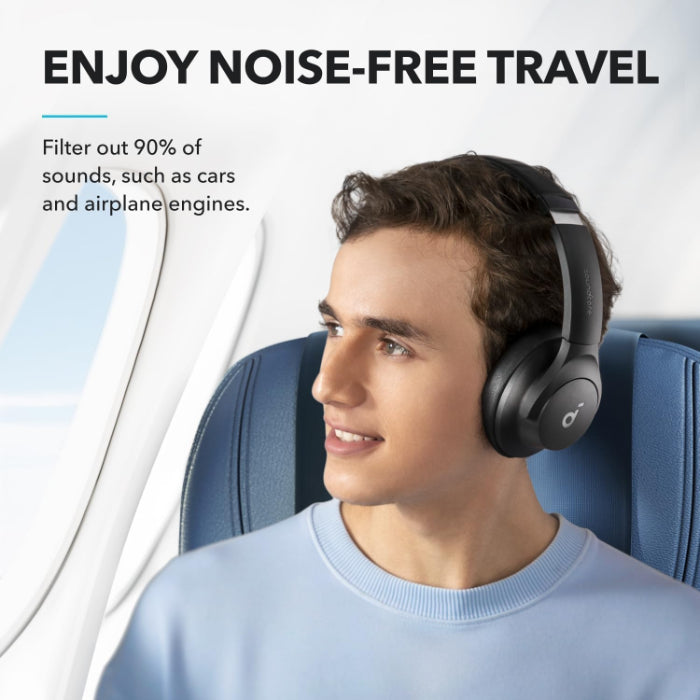 Soundcore by Anker Q20i Hybrid Active Noise Cancelling Headphones Wireless Over-Ear Bluetooth Black