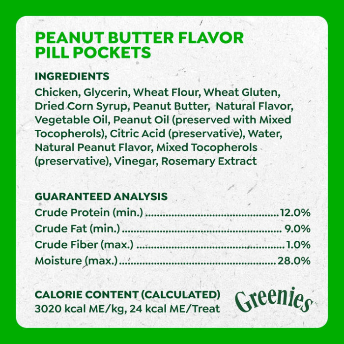Greenies Pill Pockets for Dogs Large Dog Treat Pouch for Capsule Medication Peanut Butter 15.8 oz. Pouch