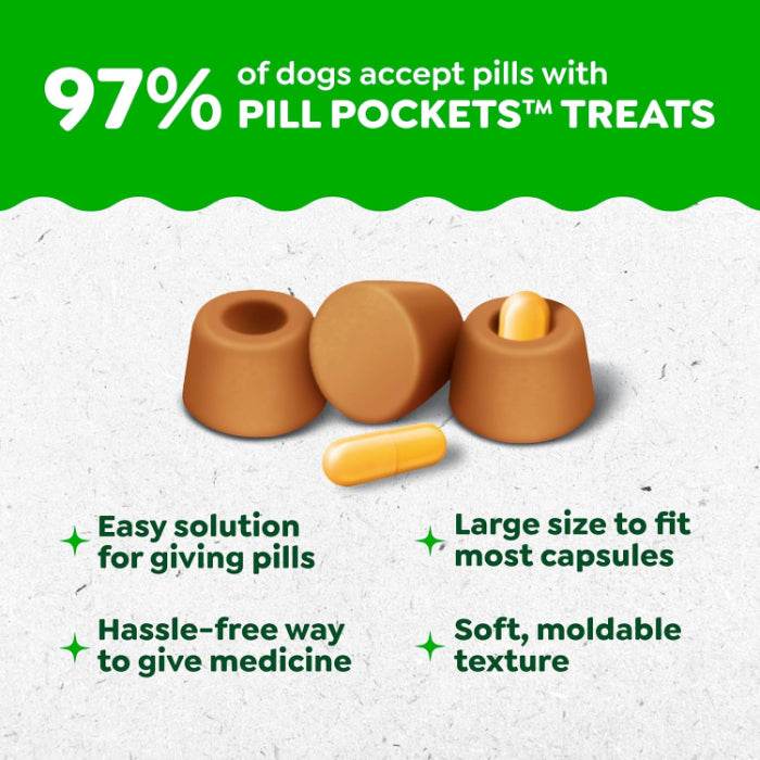 Greenies Pill Pockets for Dogs Large Dog Treat Pouch for Capsule Medication Peanut Butter 15.8 oz. Pouch