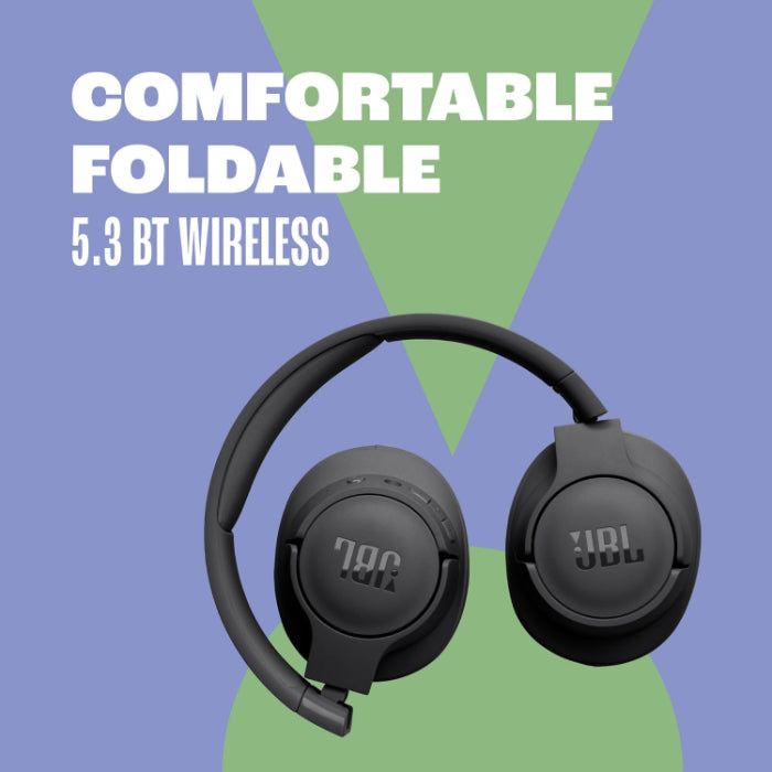 JBL Tune 720BT Wireless Over-Ear Pure Bass Bluetooth 5.3 Up to 76H Foldable Black