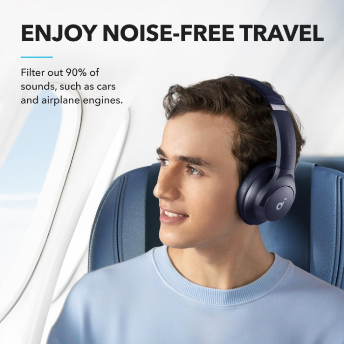 Soundcore by Anker Q20i Hybrid Active Noise Cancelling Headphones Wireless Over-Ear Bluetooth Blue