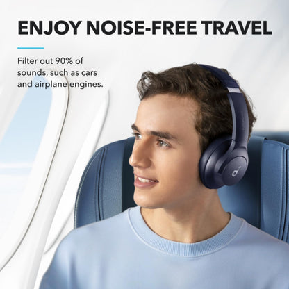 Soundcore by Anker Q20i Hybrid Active Noise Cancelling Headphones Wireless Over-Ear Bluetooth Blue