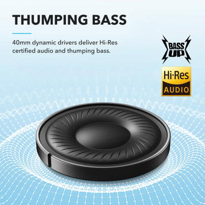 Soundcore by Anker Q20i Hybrid Active Noise Cancelling Headphones Wireless Over-Ear Bluetooth Blue