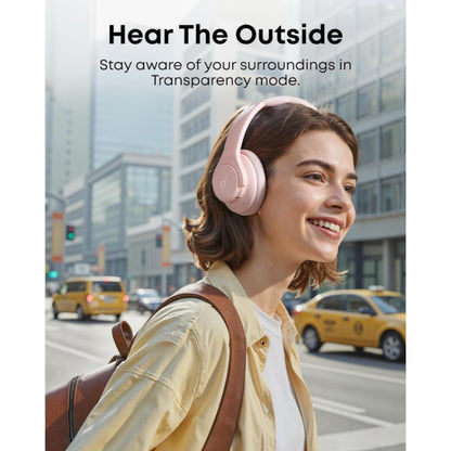 Soundcore by Anker Q20i Hybrid Active Noise Cancelling Headphones Wireless Over-Ear Bluetooth Pink
