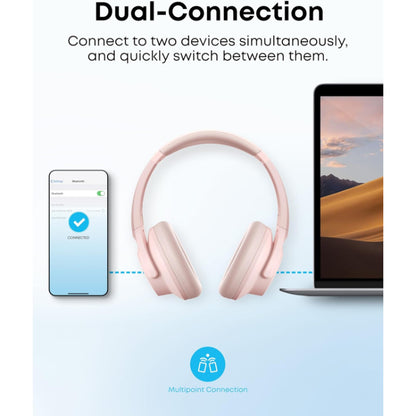 Soundcore by Anker Q20i Hybrid Active Noise Cancelling Headphones Wireless Over-Ear Bluetooth Pink