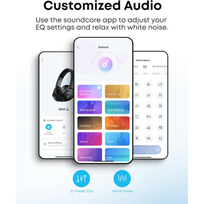 Soundcore by Anker Q20i Hybrid Active Noise Cancelling Headphones Wireless Over-Ear Bluetooth Pink